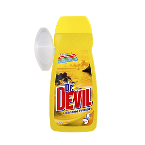 DR. DEVIL TEKUTÝ WC GÉL+ KOŠÍK 3V1 LEMON FRESH 400ML