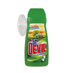 DR. DEVIL TEKUTÝ WC GÉL+ KOŠÍK 3V1 APPLE FRESH 400ML