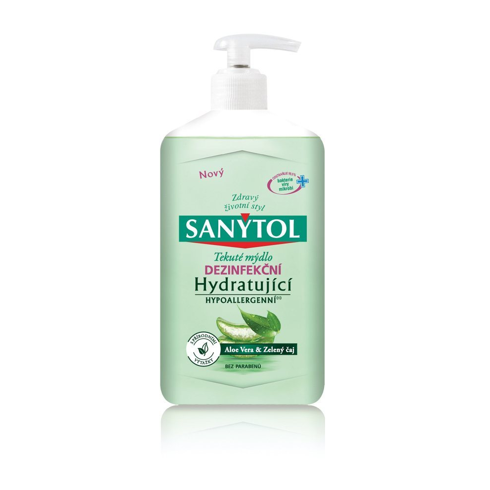 SANYTOL DEZINFEKČNÉ MYDLO NA RUKY ZELENÝ ČAJ & ALOE VERA 250ML
