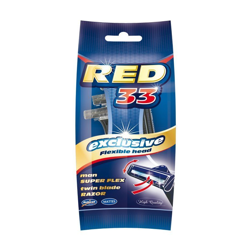 RED 33 MEN EXCLUSIVE DVOJBRITVOVÝ HOLIACI STROJČEK S VÝKYVNOU HLAVICOU 5KS/ 466