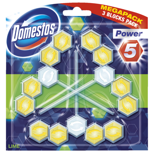 Domestos Power5 WC blok 3x55G Lime