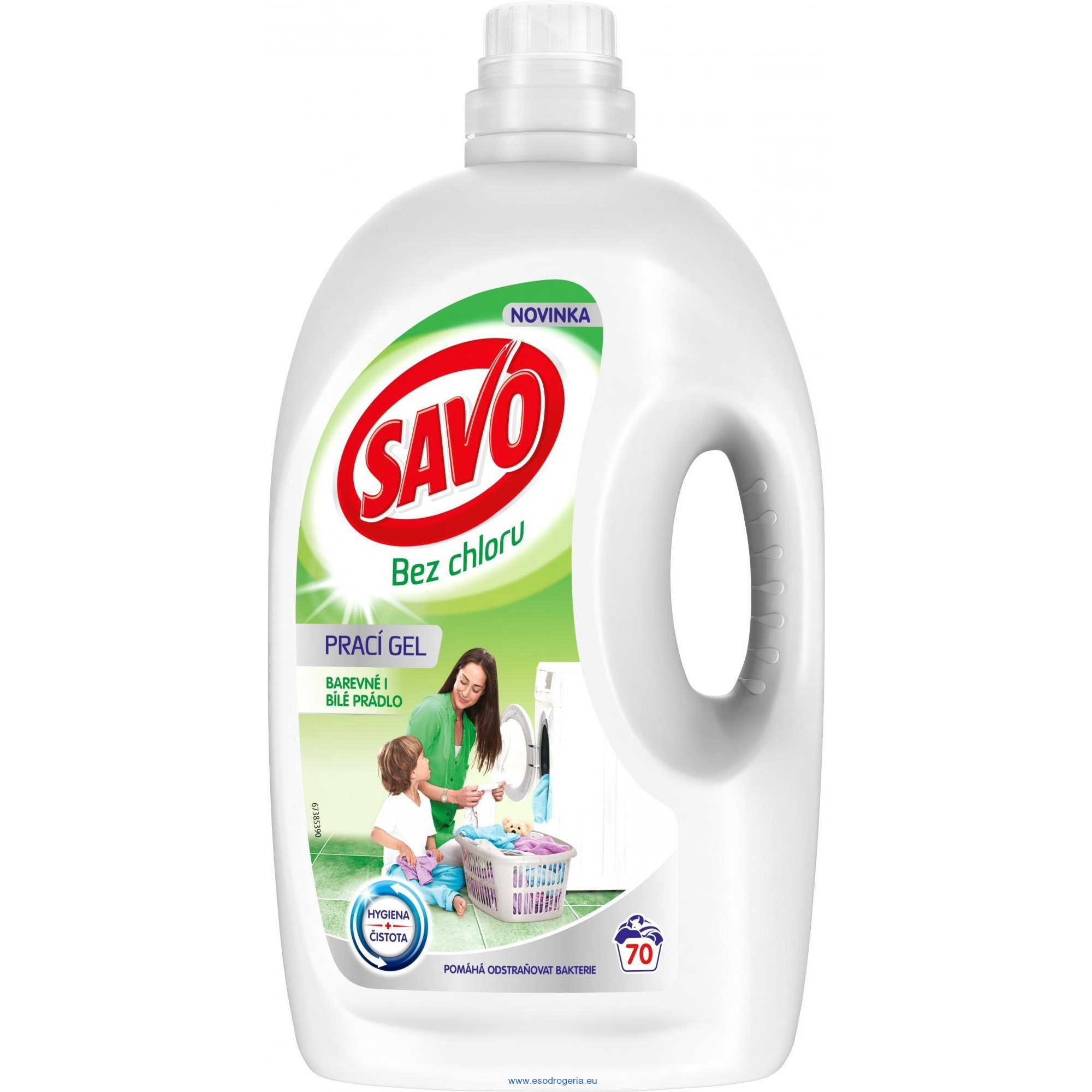 Savo prací gél na biele a farebné prádlo 3,5L / 70 pracích dávok