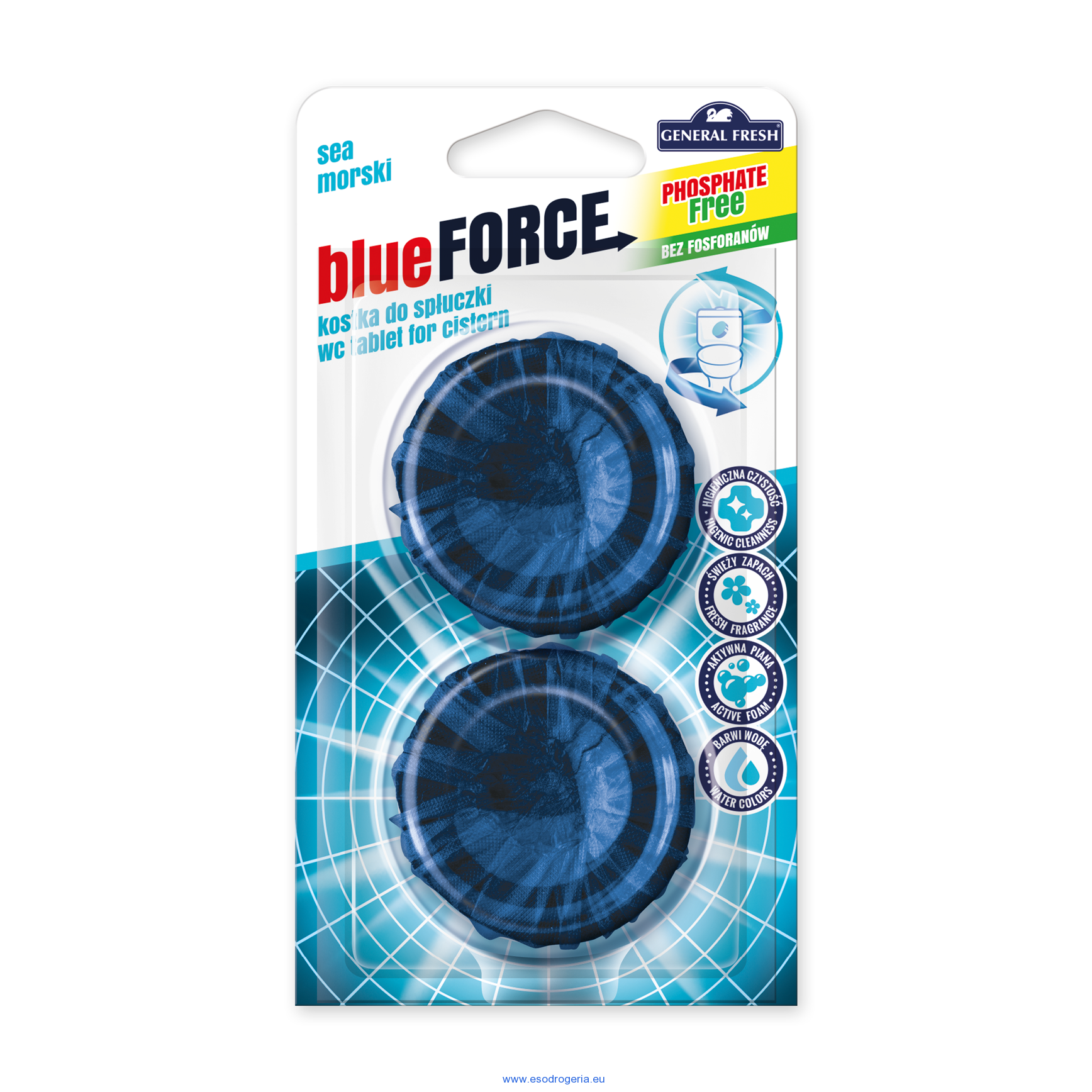 General Fresh Blue Force WC tableta do nádržky ocean 2x40g