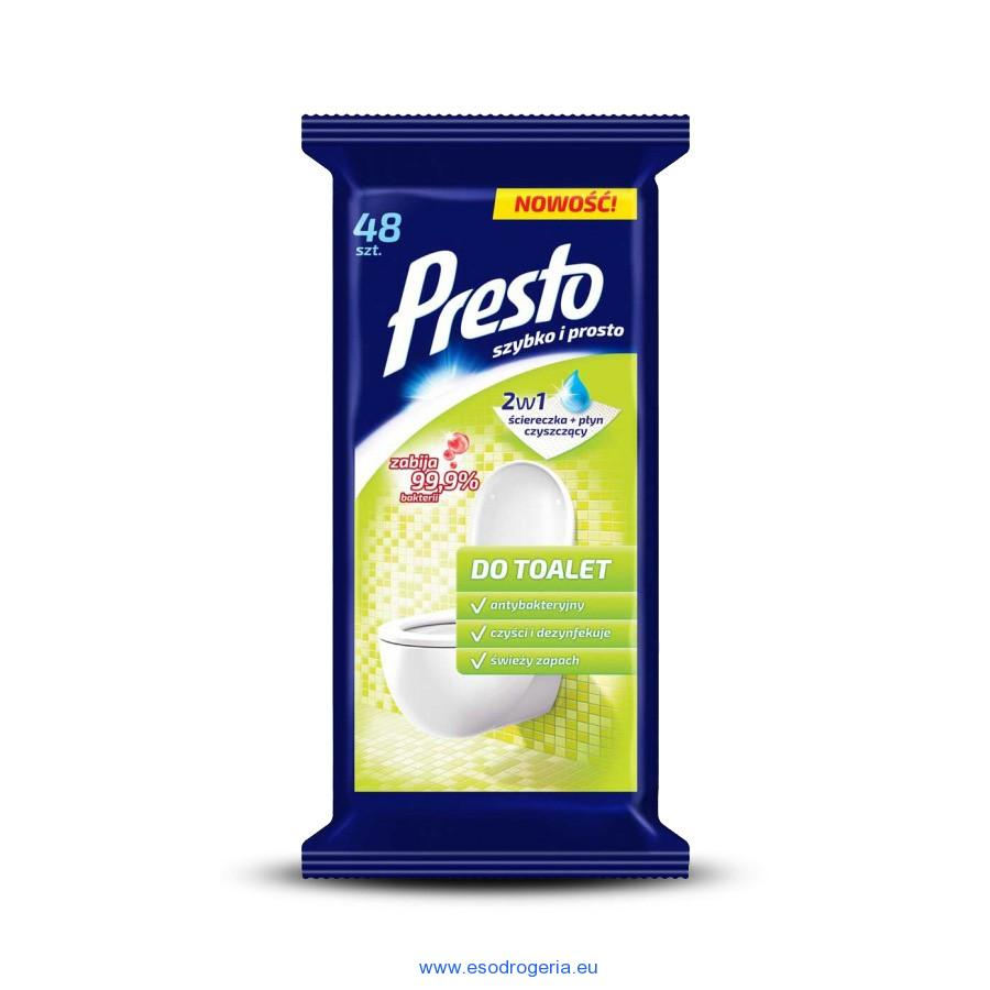 Presto vlhčené utierky na wc 48ks